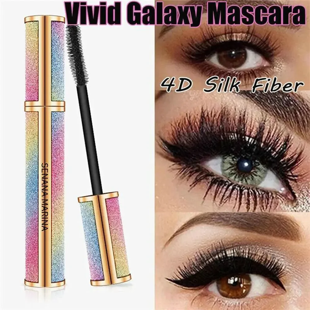 2 Pk 4D Silk Fiber Mascara – Waterproof, Thick Long Lashes, Vivid Galaxy Effect